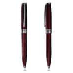 Asterisk Red colour glossy metal pen with chrome rings for corporate gifting