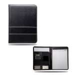 Attache black leatherette folder portfolio with inbuilt calculator
