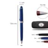 duke dignity metal pen in blue colour with silver chrome trimming in a leather box for corporate gifting in UAE