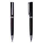 Onyx black colour metal pen with chrome ring for corporate gifting