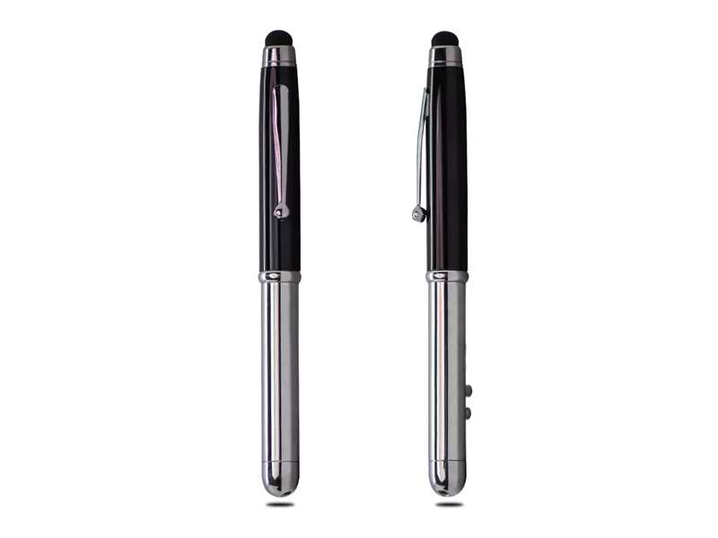 Bond multi functional black and silver ball pen with inbuilt laser pointer and torch along with stylus for business meetings corporate gift in dubai