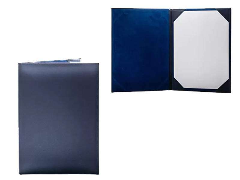 A4 size Premium blue Certificate holder made out of Leather and velvet inside available in Dubai Abu Dhabi UAE