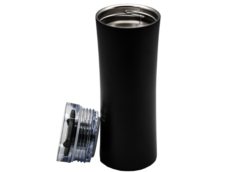 Black colour Stainless steel double walled insulated 360 degree open top metal body 450 ml drinkware in Dubai