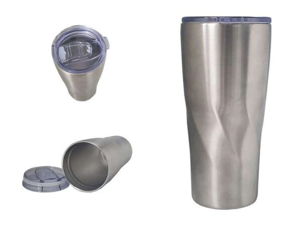 silver wrambler 500 ml stainless steel double wall mug with transparent lid with silicon ring corporate gift drinkware in dubai