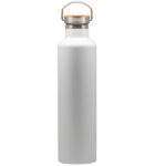 Spry 1 Ltr Stainless steel water bottle flask with handle and bamboo lid in White colour in Dubai