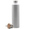 Spry 1 Ltr Stainless steel water bottle flask with handle and bamboo lid in White colour in Dubai