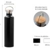 Spry 1 Ltr Stainless steel water bottle flask with handle and bamboo lid in Blackcolour in Dubai