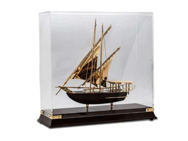 Arabic wooden metal boat model for traditional gifting to retiring employees or as Dubai souvenir