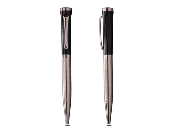 Cavalier metal body silver and black pen for employees to be given as promotional giveaway and corporate gift by stationery supplier in dubai