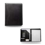 Calciport black leatherette folder portfolio for business meeting