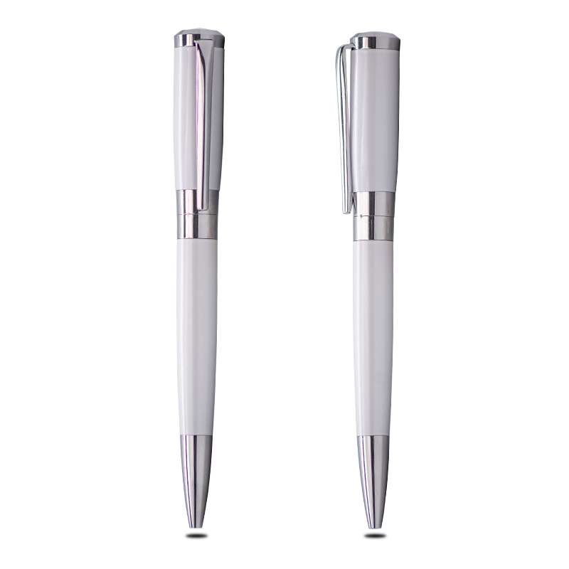 Foreman white and silver metal body roller pen for corporate gifting and promotional giveaway in dubai