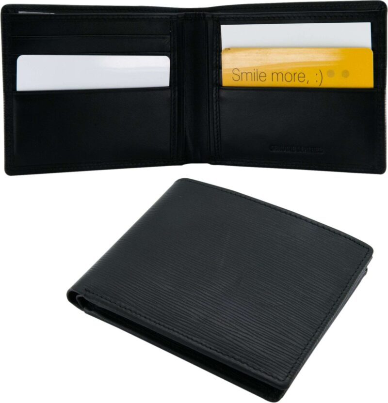 Italian design classic leather wallet with 8 pockets