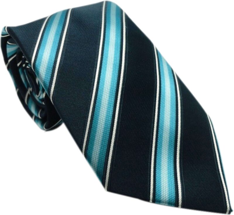 Dark blue with sky blue strip tie in uae