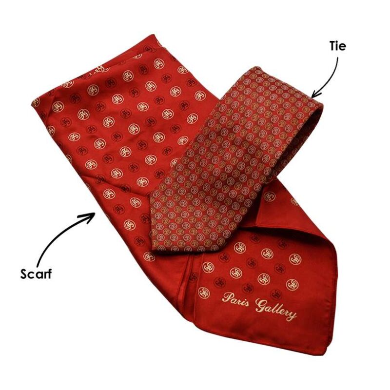 Branded customized tie and scarf set for Paris gallery Available in Dubai