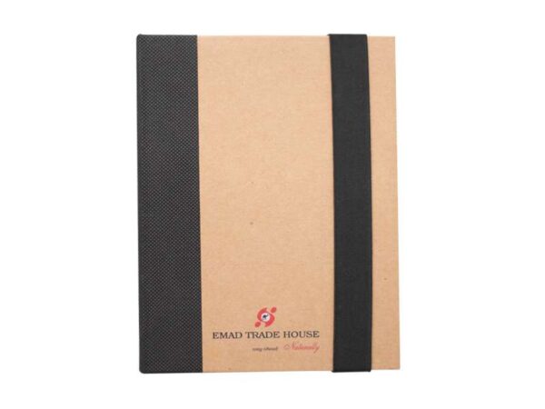 Ecoband eco friendly notebook with highlighted page markers non dated notepad and memo pads in black colour with matching pen 2