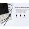 Longman's 3-in-1 Charging Cable with light up logo; Connect to Laptop, Smartphone, and Tablet.