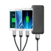 mobile phones charging by using Longman's 3-in-1 charging cable with light up logo