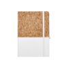 Natuco- White, Cork-textured A5 notebook, Sustainable Cork Cover Notebook with Elastic Closure, Pen Loop, And Ribbon bookmark in matching color