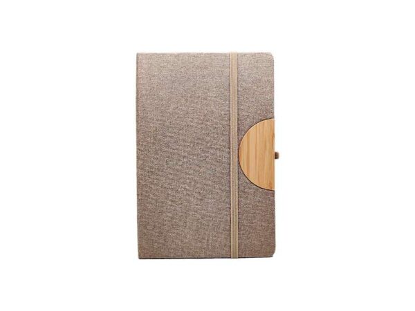 Caro - A5 sized notebook with mobile phone holder in ivory color, ideal for students, professionals, and multitaskers, corporate gifts