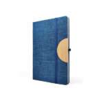 Caro - A5 sized notebook with mobile phone holder in blue color, Elegant Caro A5 Notebook - Style Meets Practicality