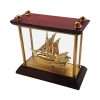 Arabian dhow golden metal boat model in acrylic wooden case wholesale in dubai
