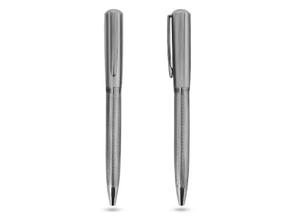 Griden - Twist-action ballpoint pen in Silver color, Wholesale pen supplier in UAE