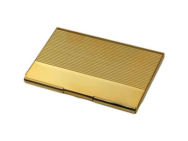 Aucard - Metal Business card case in gold color, Corporate gifts & Promotional giveaway items