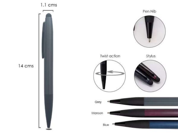 <b>Swarthy - Grey</b> Matte-finish ballpoint pen - Image 2