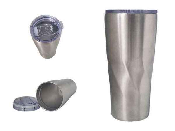 <b>Wrambler - Silver</b>(500ml) Double walled stainless steel thermal mug
