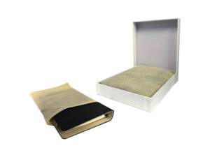 Journal in box with protective cover.