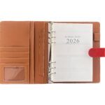 2026 leather business diary with pockets