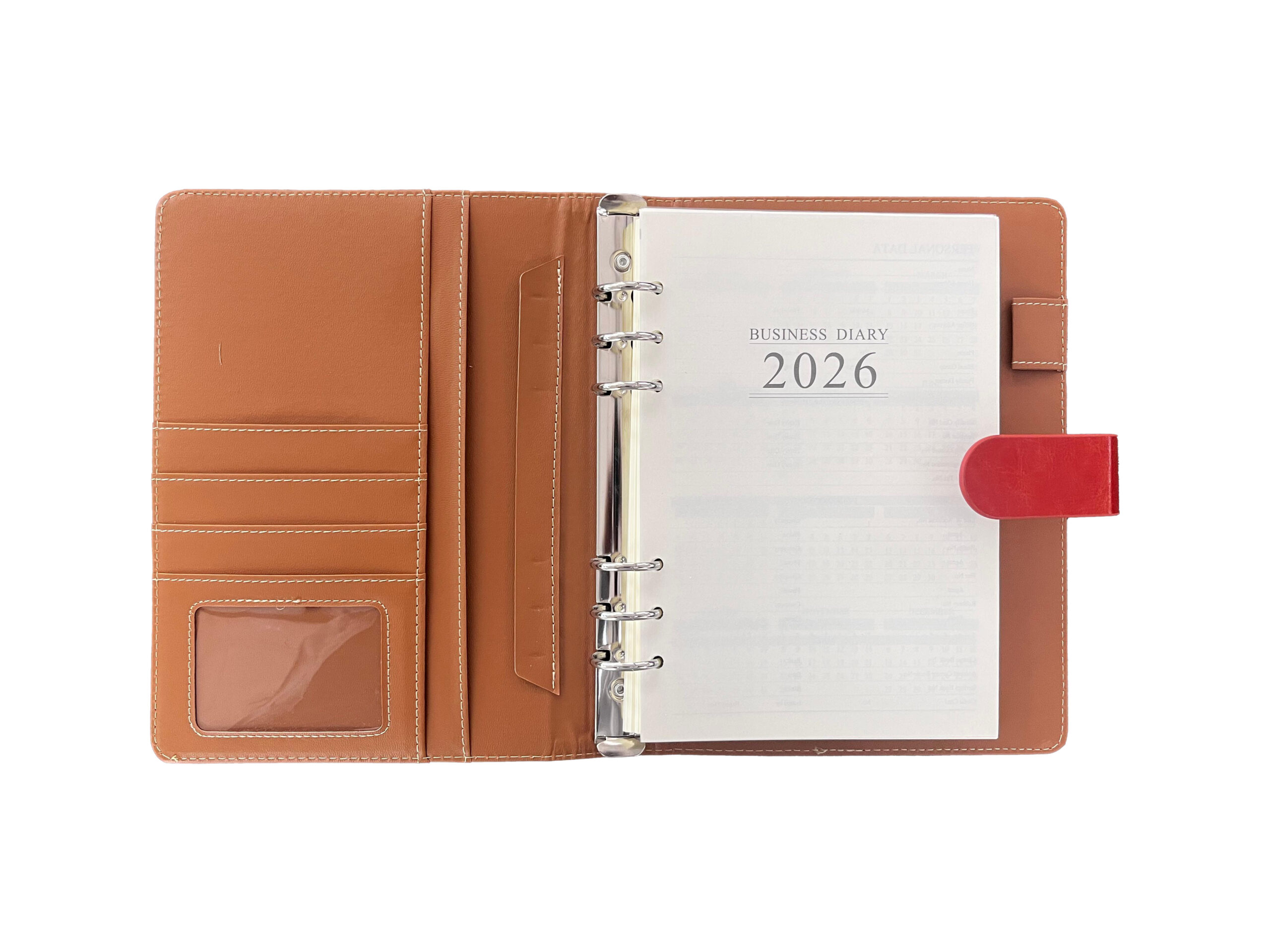 2026 leather business diary with pockets
