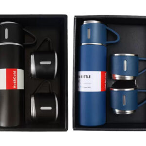 Flask set (500ml) — Stainless steel flask with 3 cups