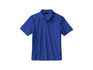 Blue polo shirt on white background