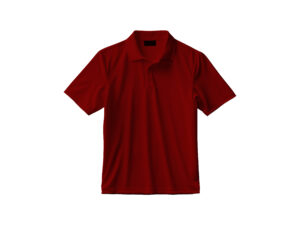 Red polo shirt on white background