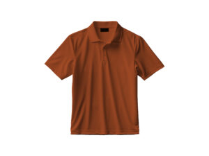 Brown polo shirt on white background.