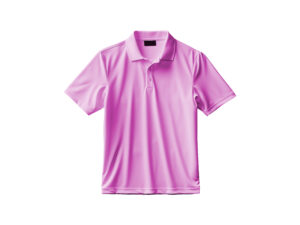 Pink polo shirt on white background