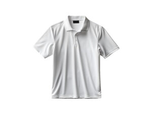 White polo shirt on a plain background