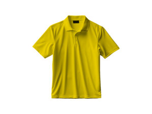 Yellow polo shirt with short sleeves and collar