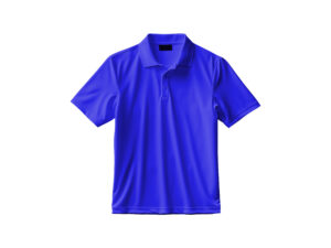 Blue polo shirt on white background