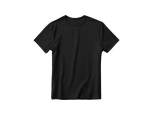 Plain black t-shirt on white background