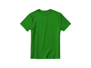 Plain green T-shirt on white background
