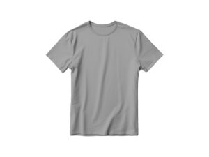 Plain gray T-shirt on white background.