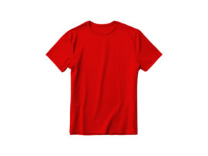 Plain red t-shirt on white background