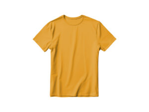 Plain yellow T-shirt on white background