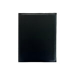 Black leather menu cover front view