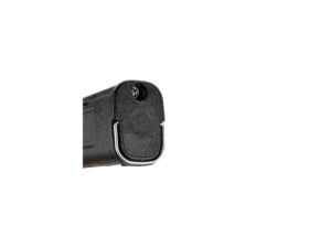 Close-up of a black taser device.