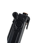 Close-up of black tactical gear detail