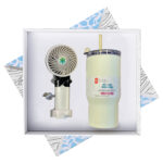Gift set with fan and insulated cup