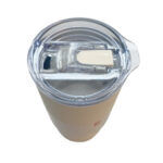 Stainless steel tumbler with clear lid